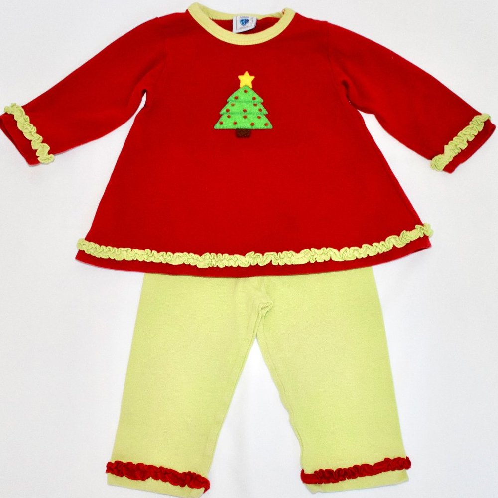Young Colors 2 Piece Matching Set with Christmas Tree - 24 Months